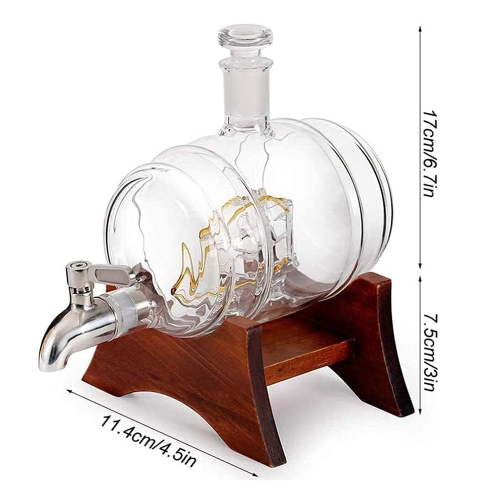 Danny Home Glass Liquor Barrel Dispenser 1000ml
