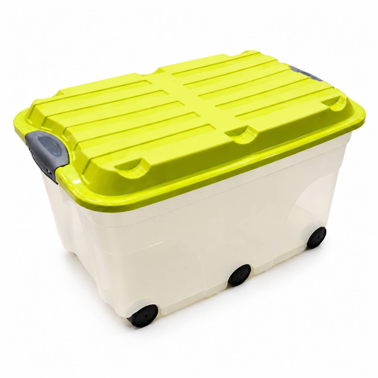 Rotho Roller Storage Box with Lid & 6 Wheels 57L – Made in Switzerland