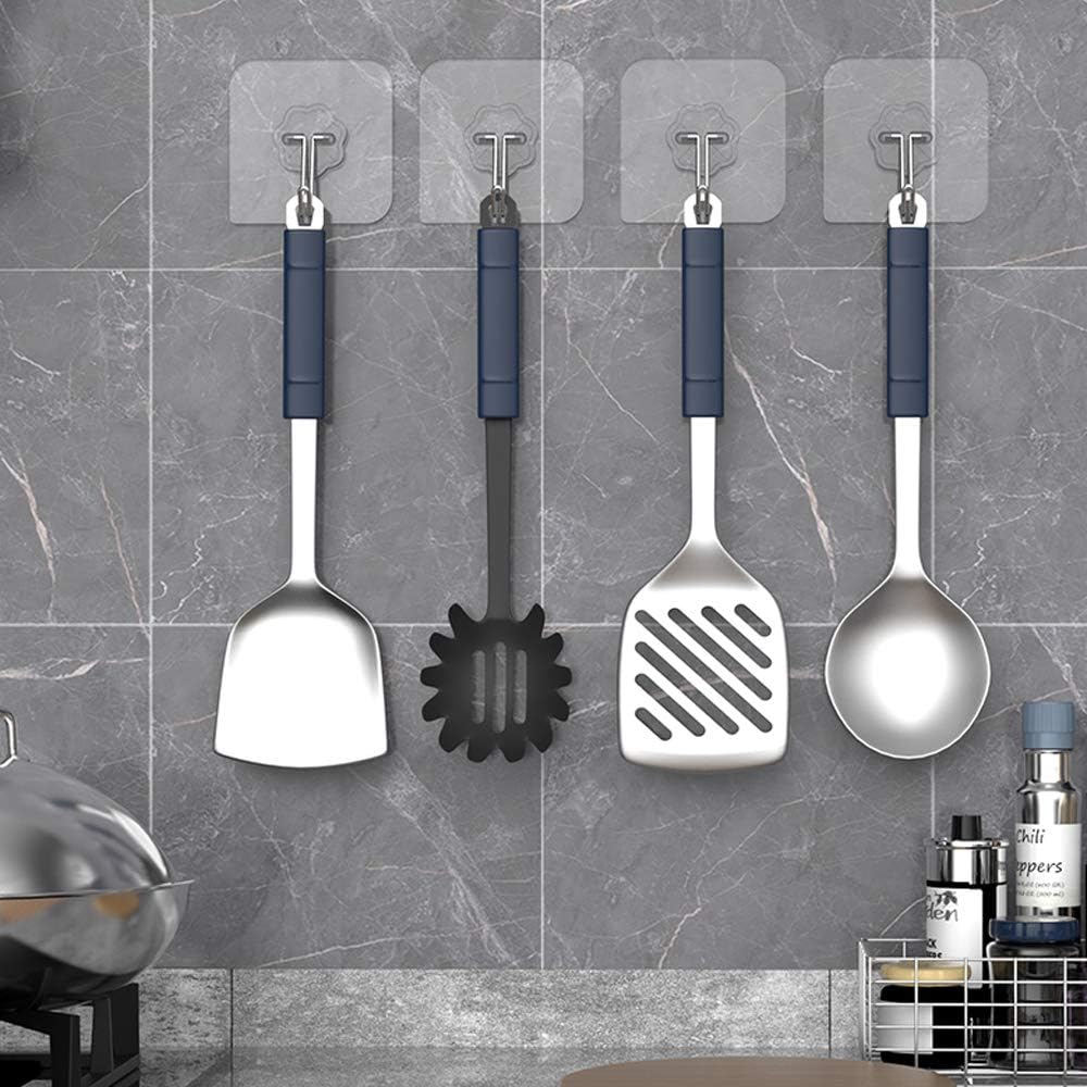 6-Pcs Heavy Duty Waterproof Transparent Adhesive Stainless-Steel Hooks 5.5cm (Load Up to 2-3 Kg)