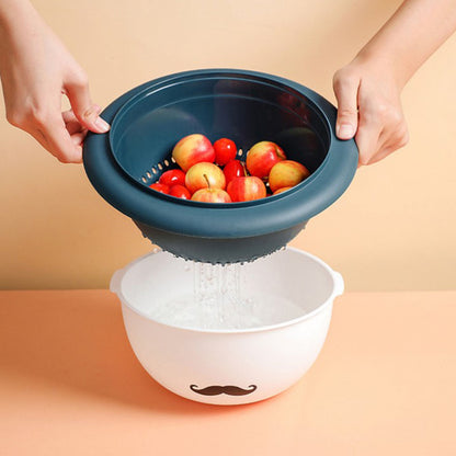Kitchen vegetable washing pots 2 In 1