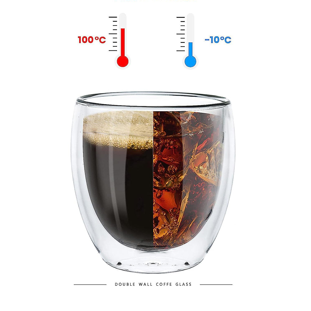 Danny Home 2-Pcs Double Walled Espresso Glasses 80ml