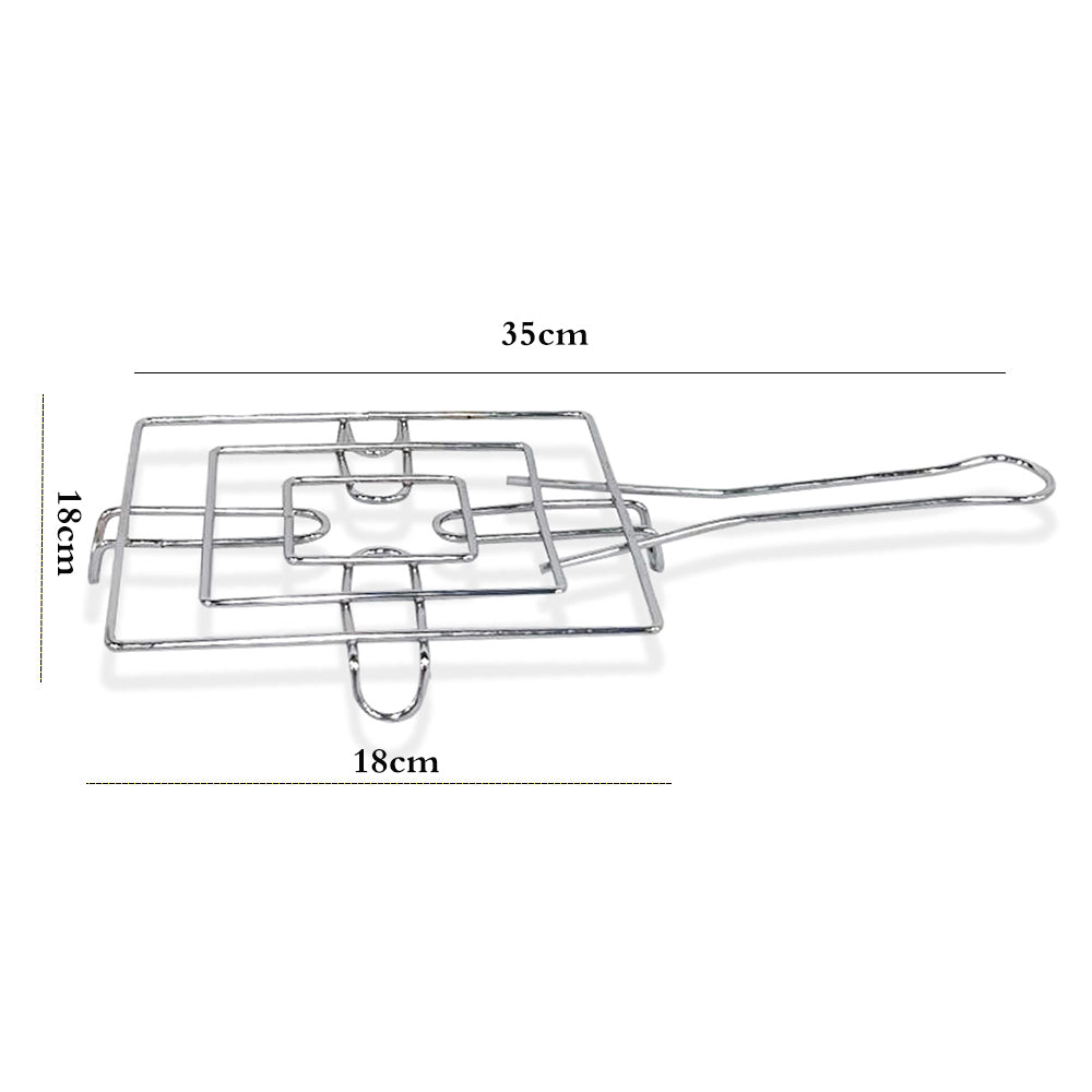18-cm Stainless Steel Square Kitchen Hot Pot Stand with Handle Heat Resistance Stand