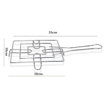 18-cm Stainless Steel Square Kitchen Hot Pot Stand with Handle Heat Resistance Stand