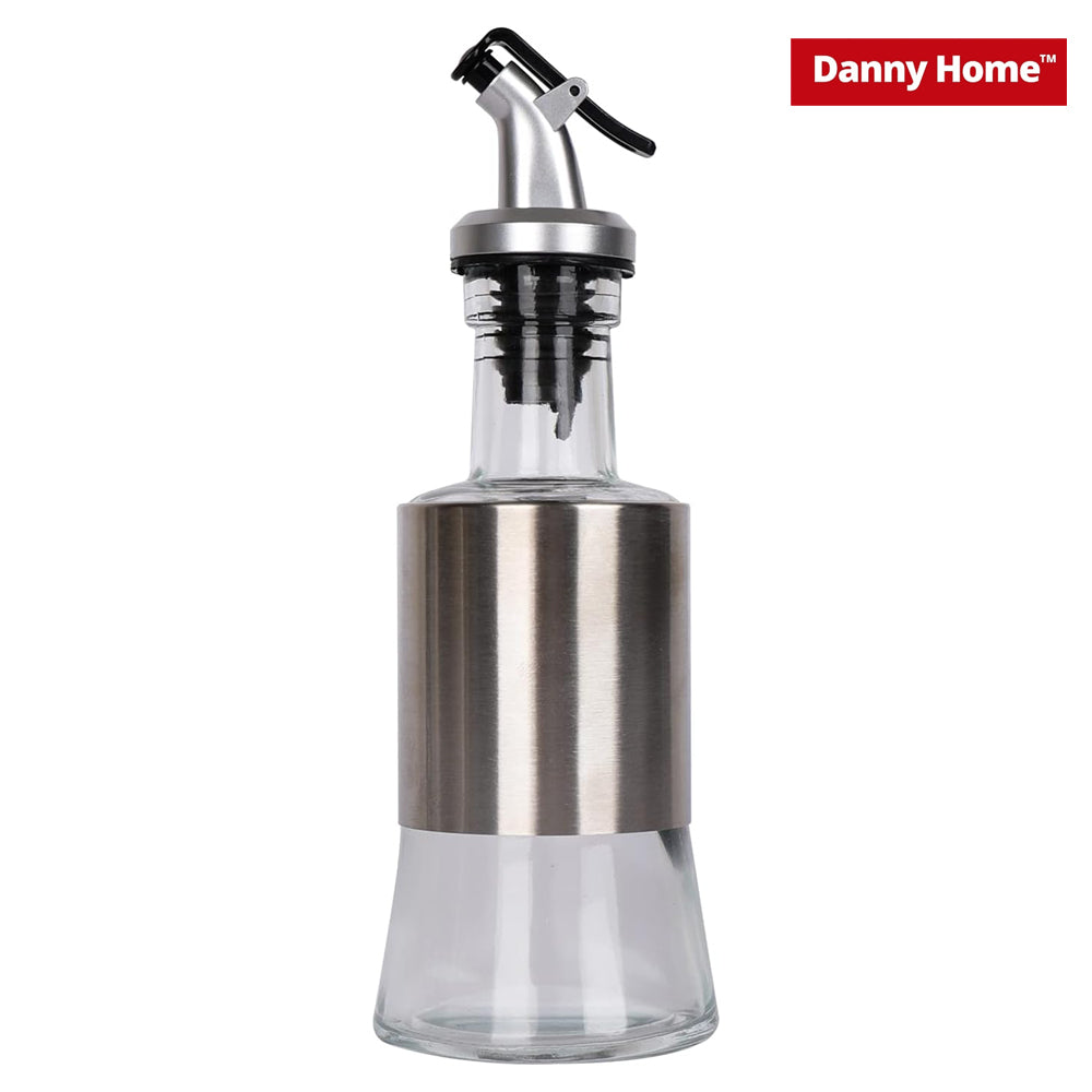 Danny Home Cruet Glass Stainless Steel Cover Oil And Vinegar Dispenser – 250ml