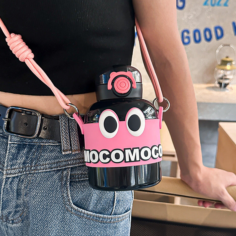 860ml Insulated Water Bottles with Straw, Adjustable Strap