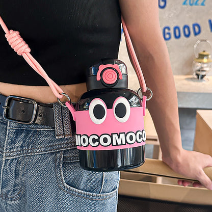 860ml Insulated Water Bottles with Straw, Adjustable Strap