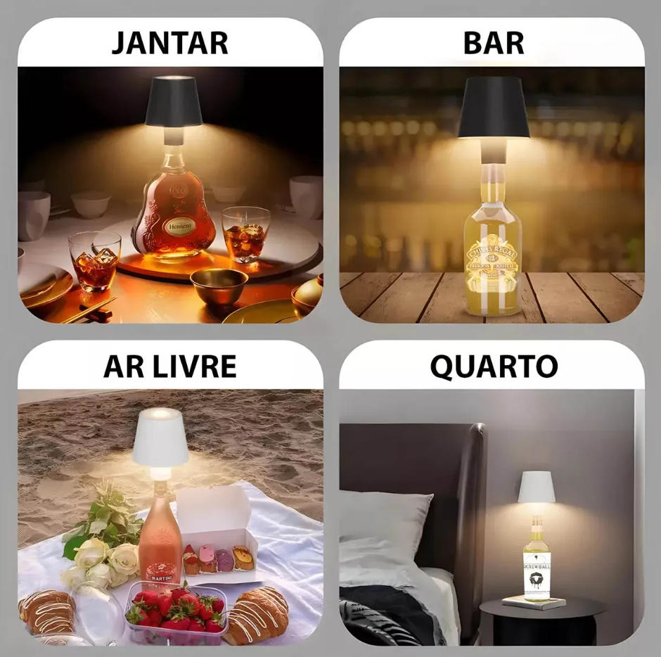 Danny Home Rechargeable Touch Bottle Lamp 3 Color LED