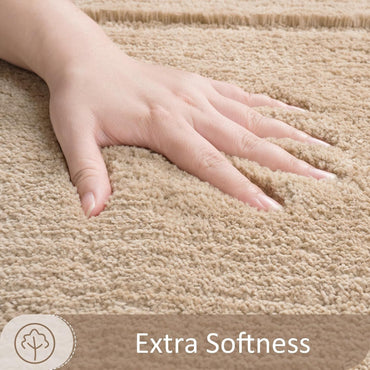 Danny Home Luxury Bath Mat Absorbent Non-Slip Washable Shaggy Bathroom Rug 50X80CM – Beige