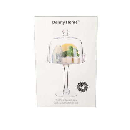 Danny Home Glass Cheese Platter With Dome