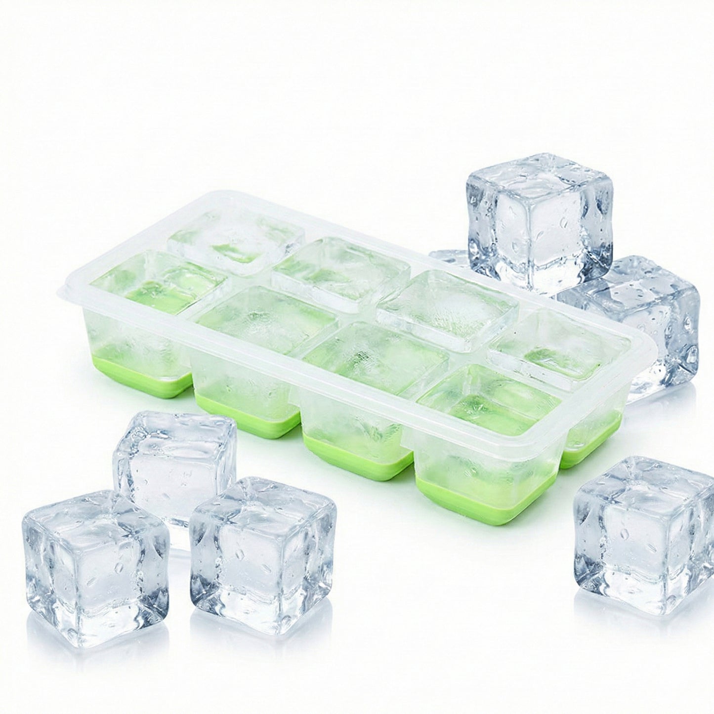 Ice Cube Tray with Silicone Bottom (8 Grid) #2248