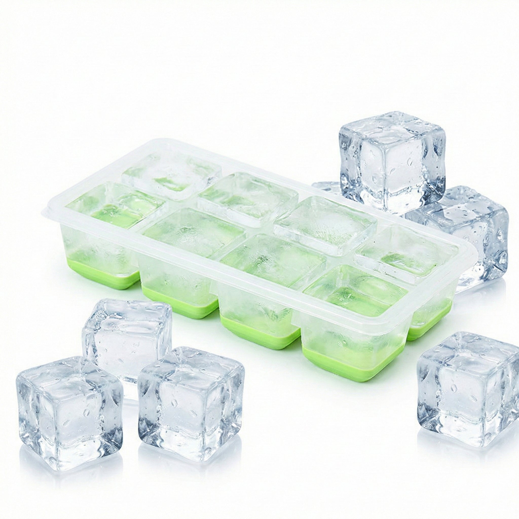 Ice Cube Tray with Silicone Bottom (8 Grid) #2248