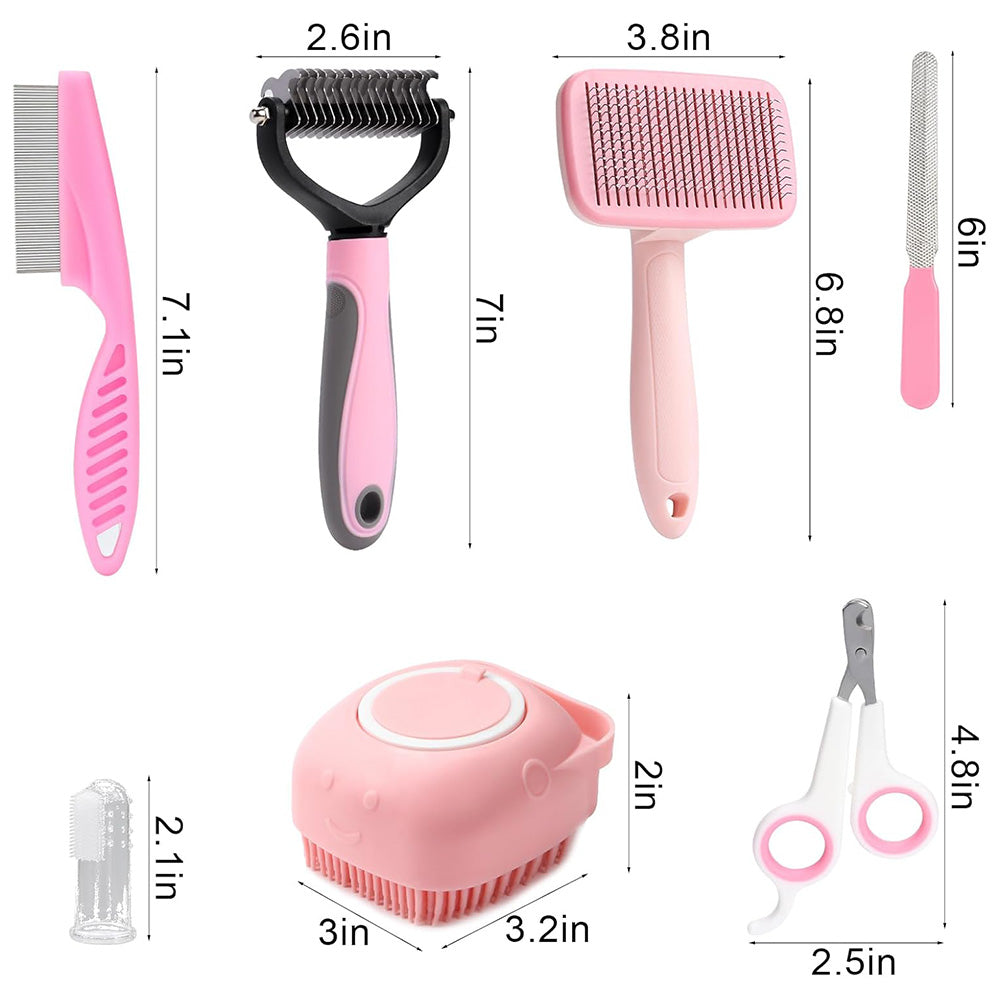 8-Piece Dog & Cat Grooming Brush Kit – Complete Pet Care Set