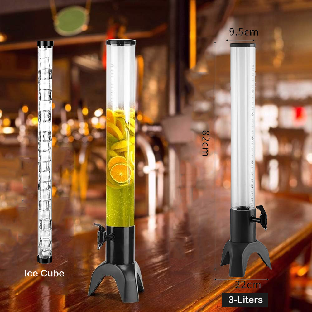 3-L Tower Beverage Dispenser With Ice Tube