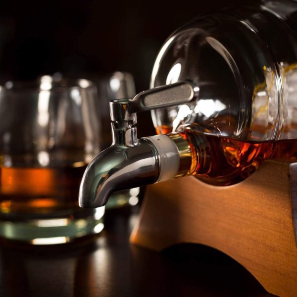 Glass Liquor Barrel Dispenser 1000ml