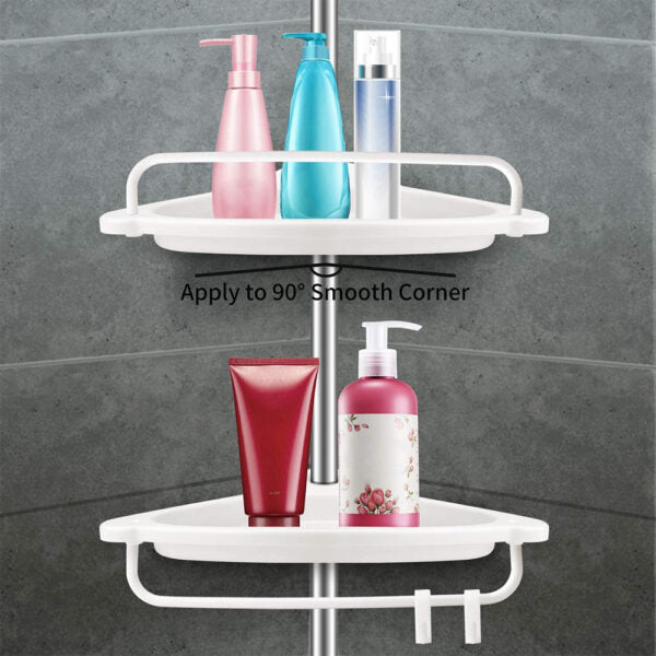 4 Tier Adjustable Telescopic Bathroom Organizer Corner Shower