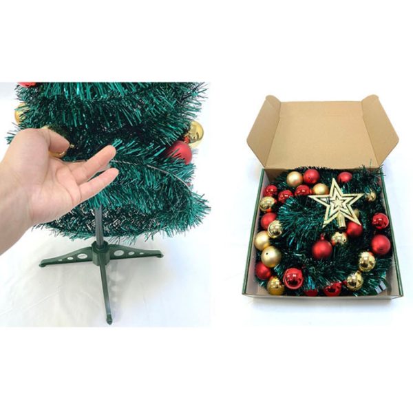 Pop Up 150cm Tinsel Trees Easy-Assembly for Home Christmas Decoration