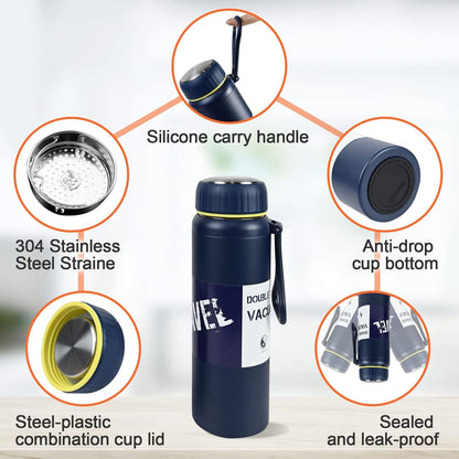 1000-ml Thermos Bottles Stainless Steel Leak-Proof Bottle for Hot and Cold Drinks
