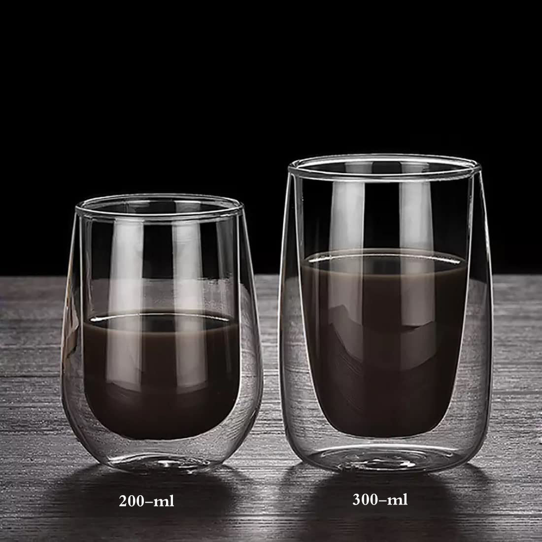 200ml 2-Pcs Danny Home Double Walled Cappuccino Glasses Set