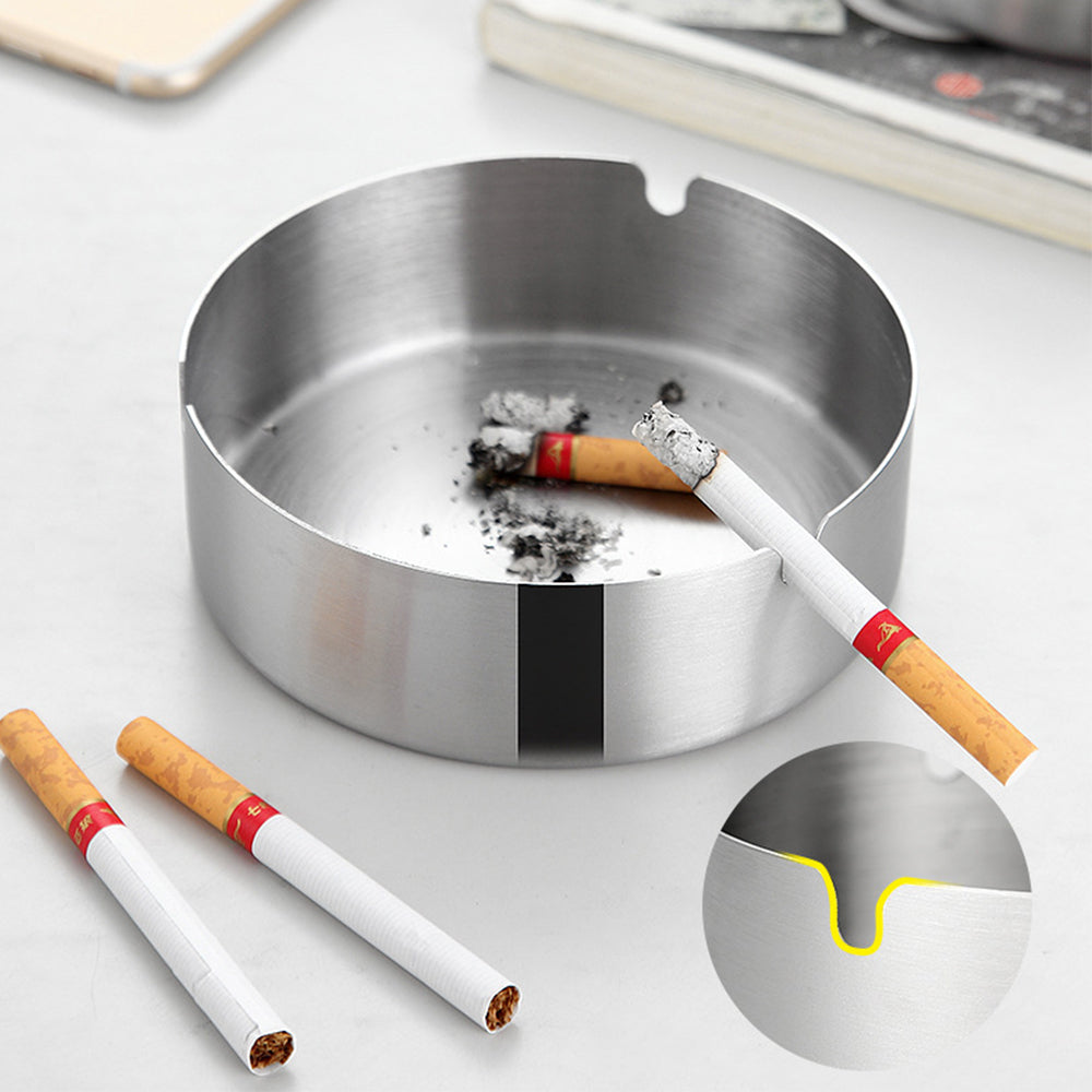 Stainless Steel Cigarette Ashtray Silver – 8cm HY079-8