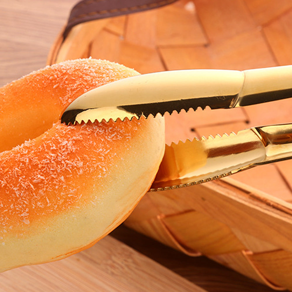 Gold Tongs Stainless Steel Kitchen Clip Cooking Utensils