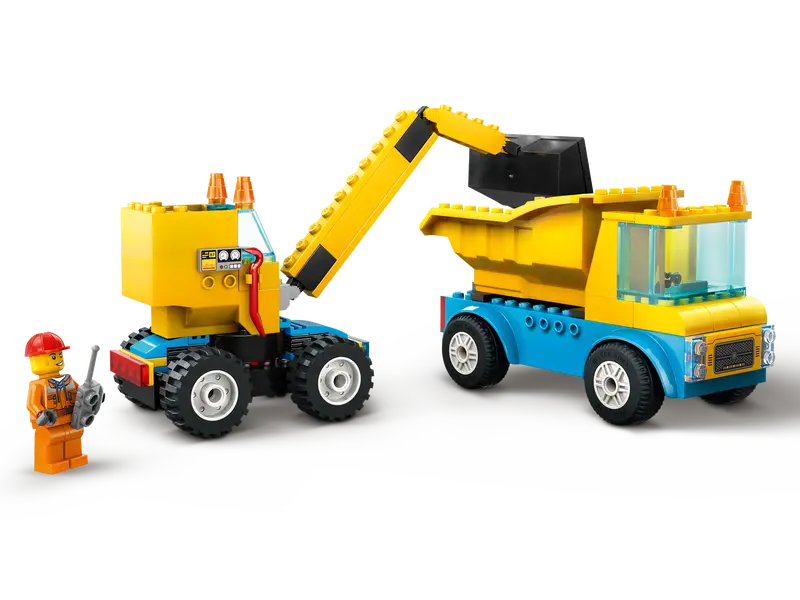 Lego Construction Trucks and Wrecking Ball Crane (60391)