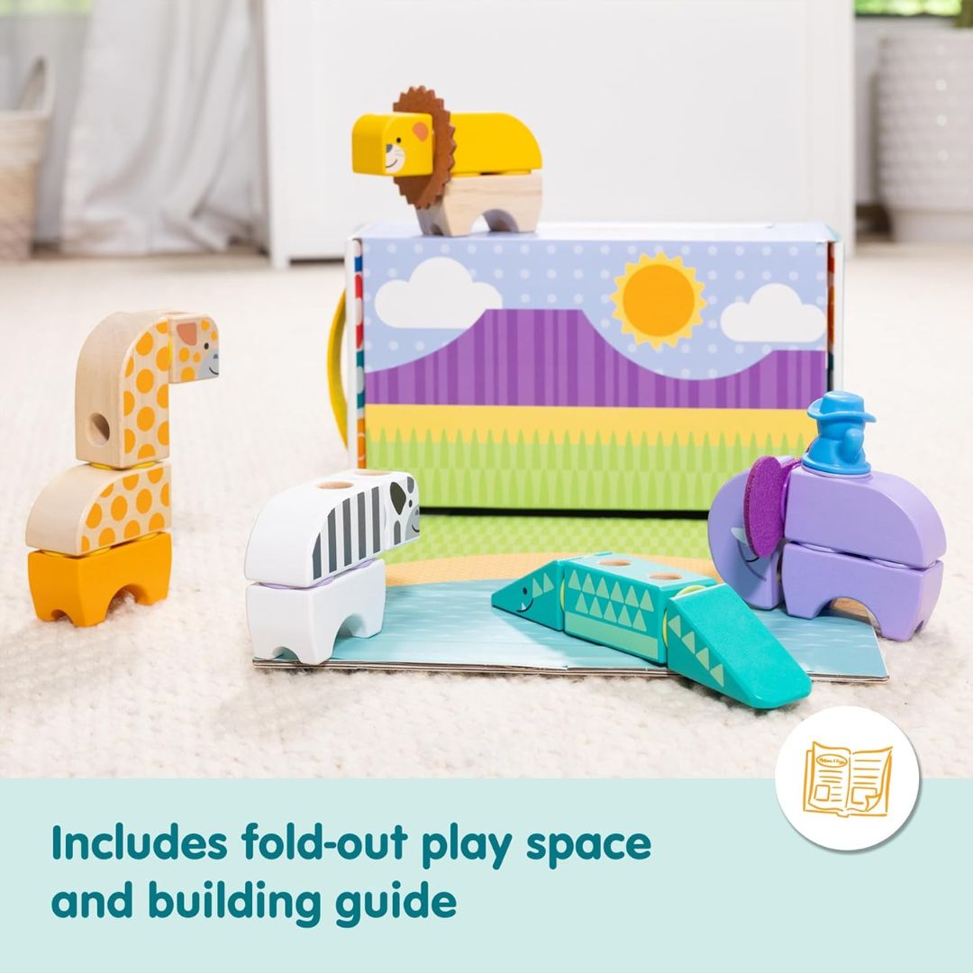 Melissa & Doug Blockables Safari Snap and Play Set