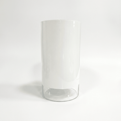 Modern White Glass Cylindrical Table Lamp