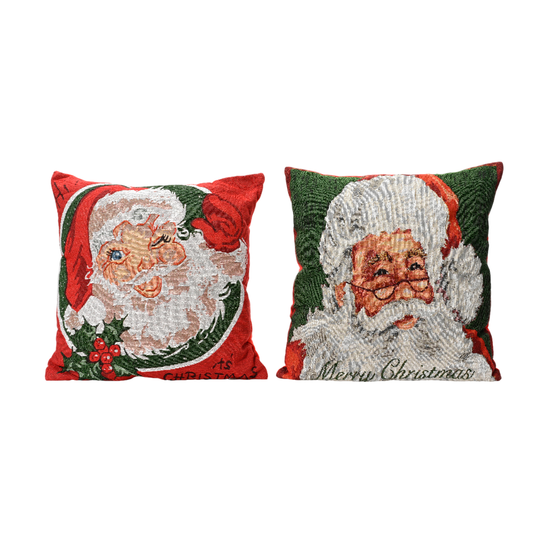 Cushion polyester jacqured santa design L.43cm x W.43cm x H.2.5cm (KAEMINGK)