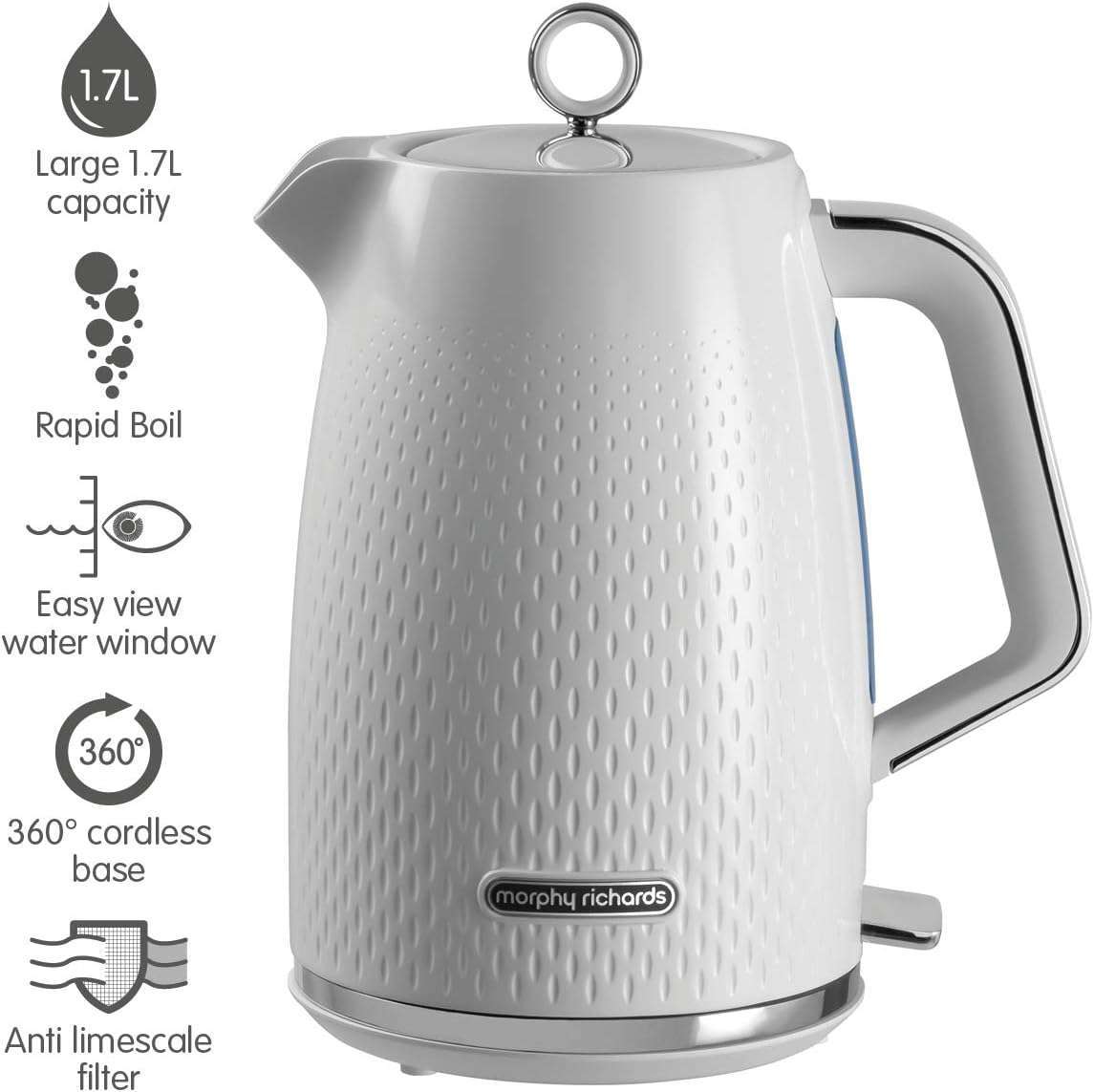 Verve Jug Kettle - White -1.7L by Morphy Richards