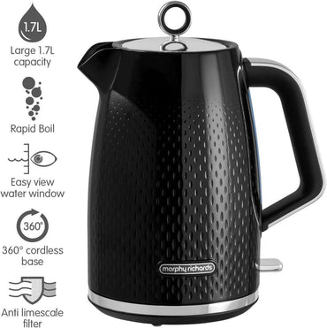 Verve Jug Kettle - Black -1.7L by Morphy Richards