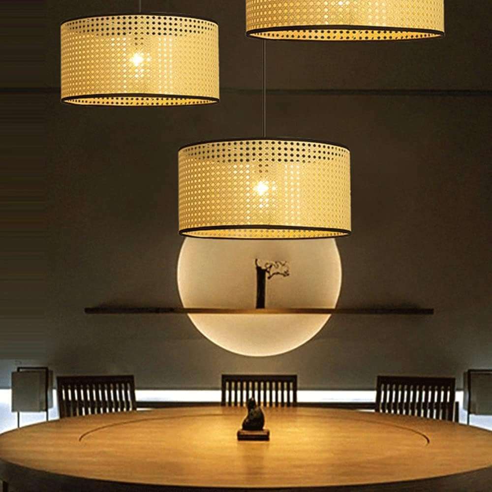 Nino Germany Lu Rattan Weave Beige Pendant Lamp
