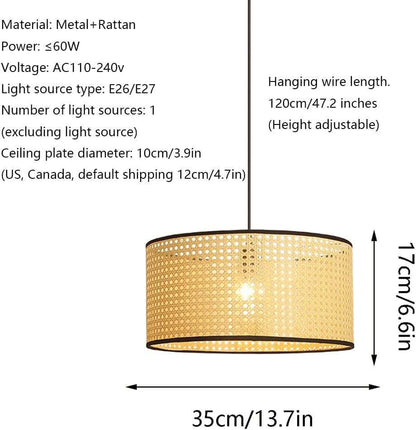 Nino Germany Lu Rattan Weave Beige Pendant Lamp