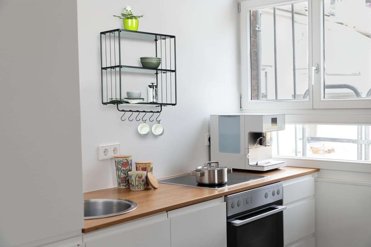 Modern Industrial Wall Shelf with Hooks By Wenko