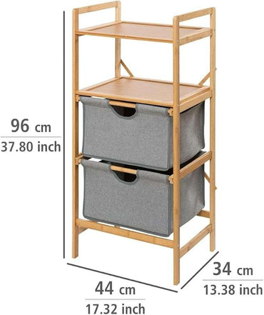 Laundry Shelf Bamboo with 2 Removable Drawers by Wenko