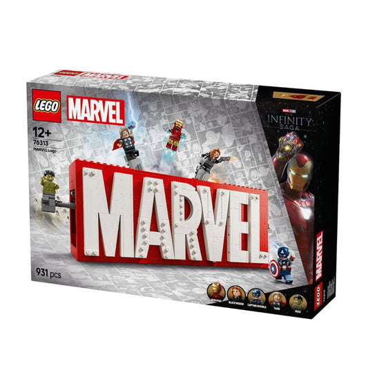 Lego Marvel Logo and Minifigures Building