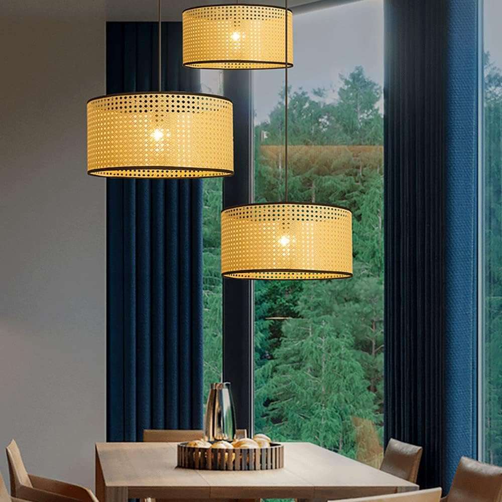 Nino Germany Lu Rattan Weave Beige Pendant Lamp