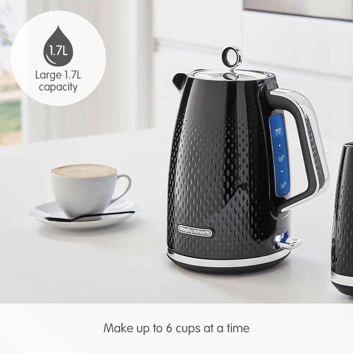 Verve Jug Kettle - Black -1.7L by Morphy Richards