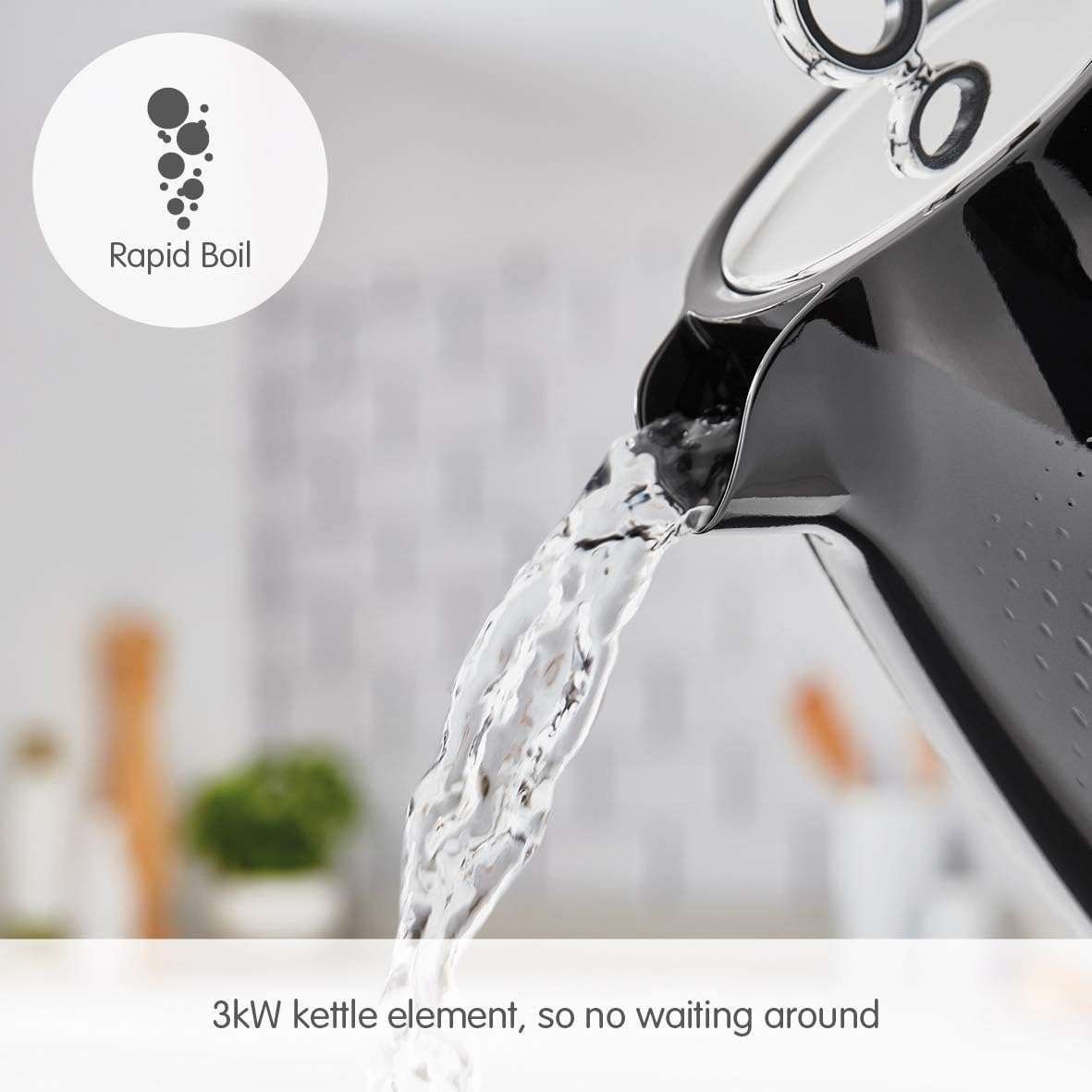 Verve Jug Kettle - Black -1.7L by Morphy Richards