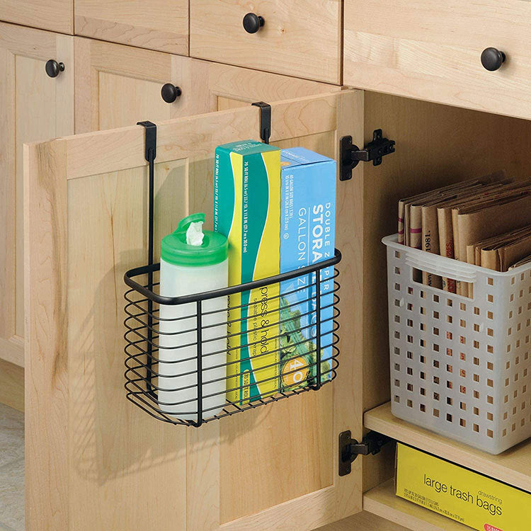 Binca Over Door Kitchen Storage Organizer Basket – Black