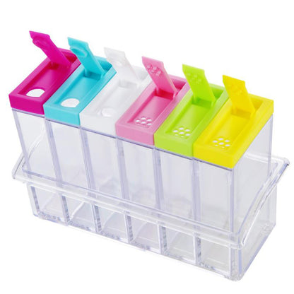 Transparent Plastic Seasoning Six-piece Set