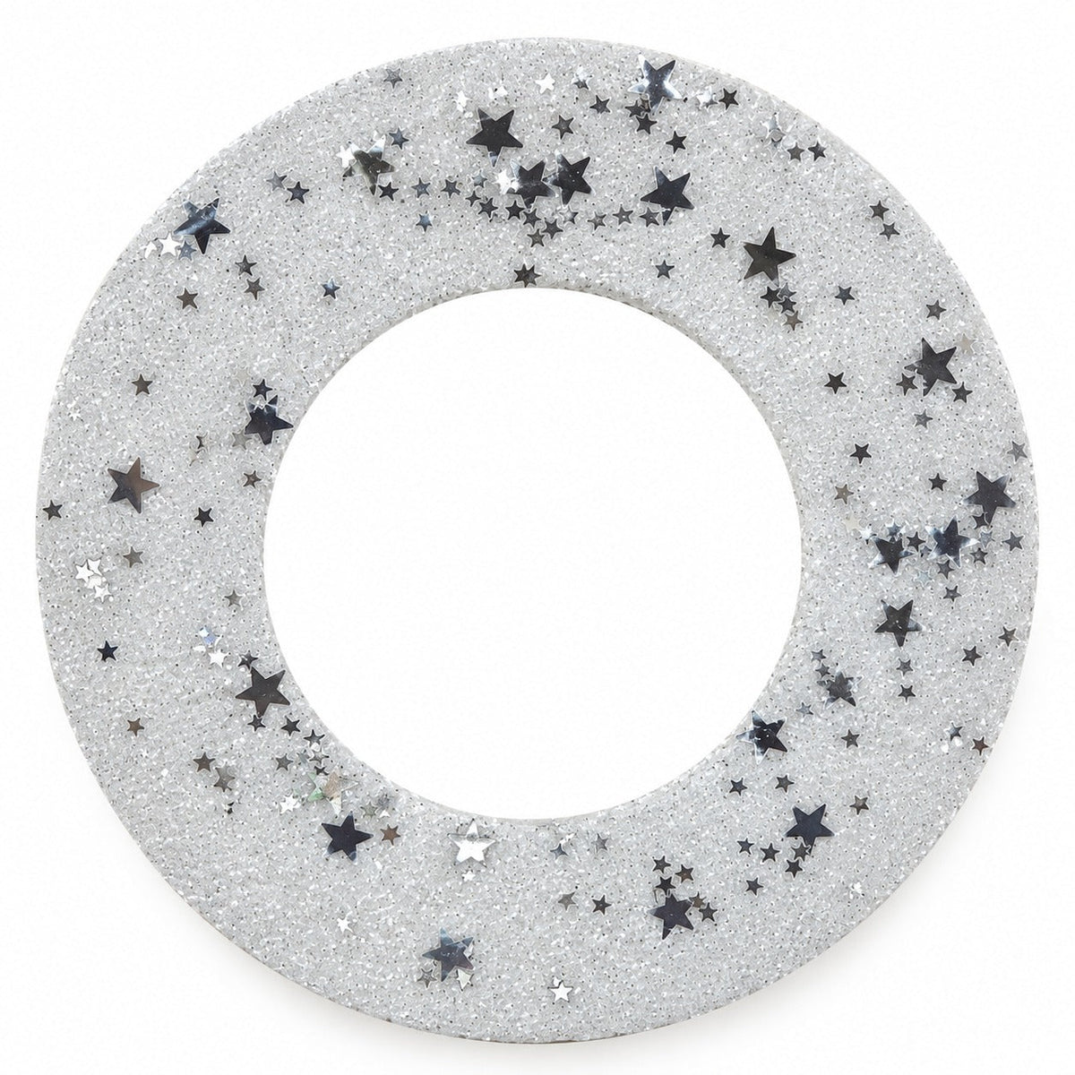 White Glitter Star Christmas Hanging Wreath – Approx. 20 cm