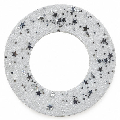 White Glitter Star Christmas Hanging Wreath – Approx. 20 cm
