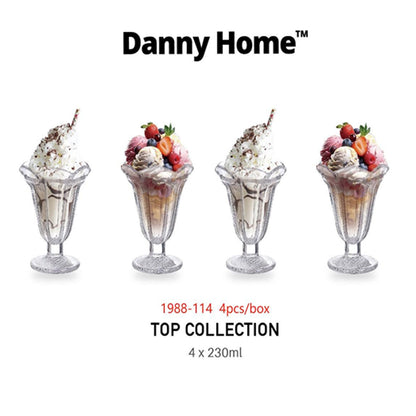 Danny Home 4-Pcs Dessert Glass Cup 230-ML