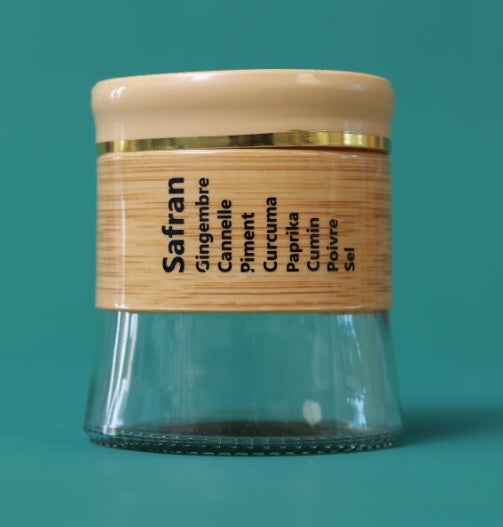 Bamboo Spice Rack Set with 6 Glass Jars Plastic Lid – 400 #CB-TWJ36