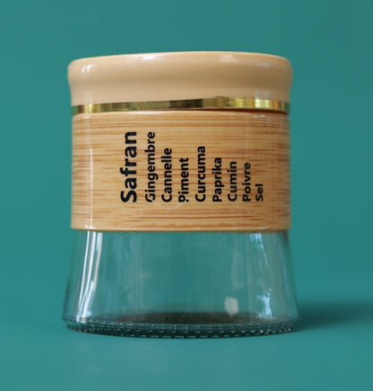 Bamboo Spice Rack Set with 6 Glass Jars Plastic Lid – 400 #CB-TWJ36