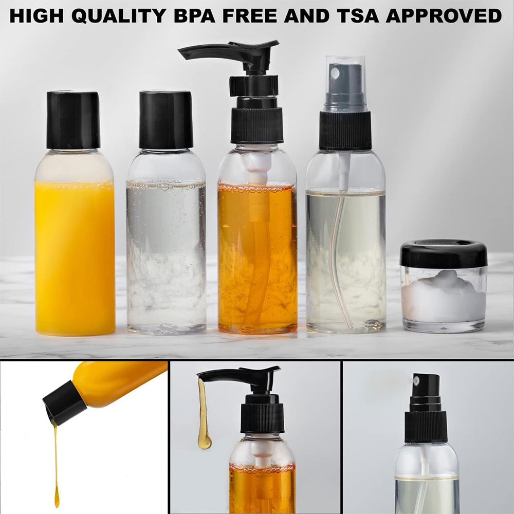 Danny Go 9 Piece Travel Bottle Set with Clear Airport Bag DT041