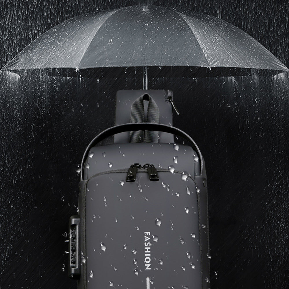 Waterproof Crossbody Bag with USB Charging Port & Lock