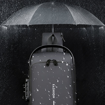 Waterproof Crossbody Bag with USB Charging Port & Lock