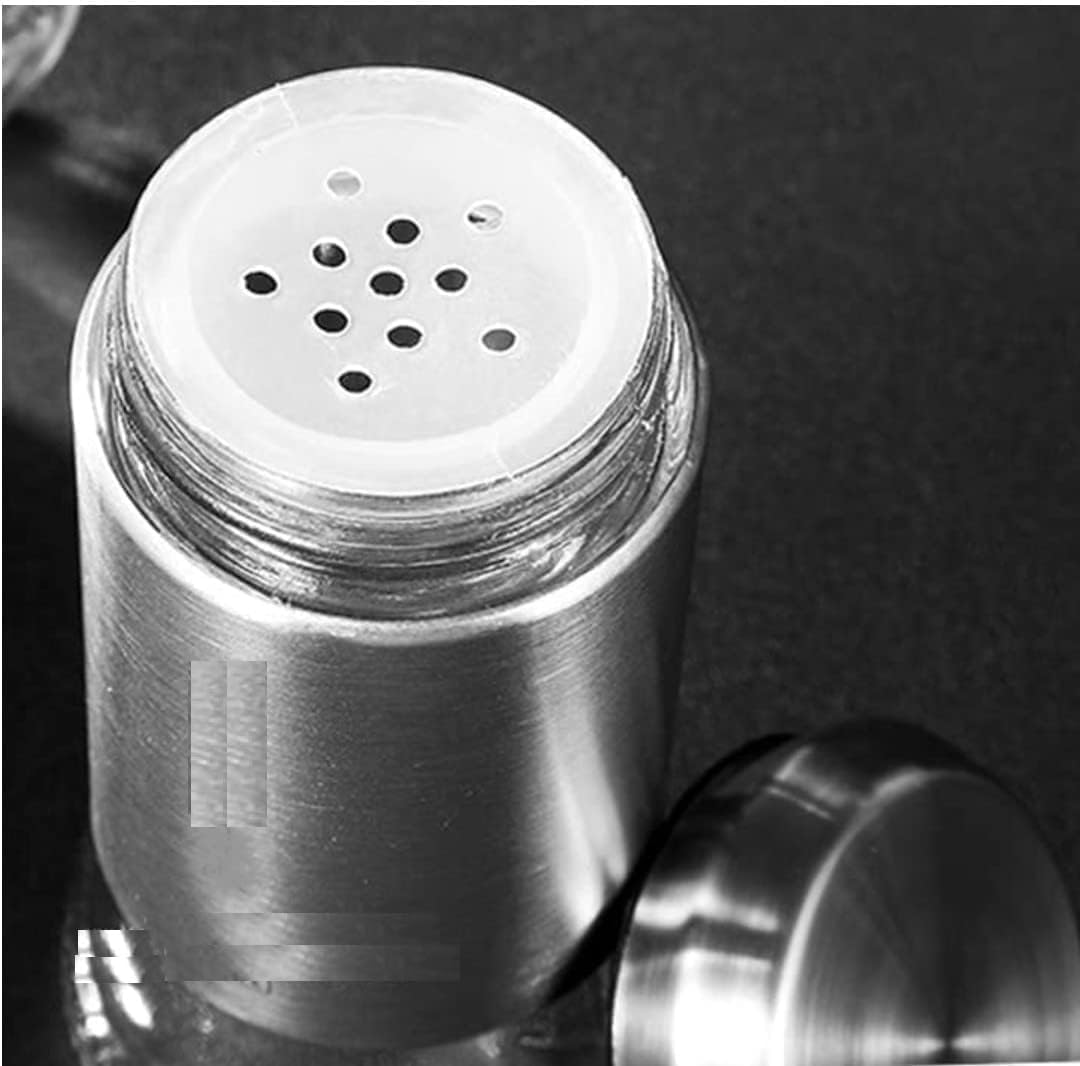 8-Pcs Stainless Steel Glass Spice Rack Set – 400/100ml #CB-TWJ06