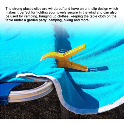 4-Pcs Jumbo Beach Chair Towel Clips Clamps
